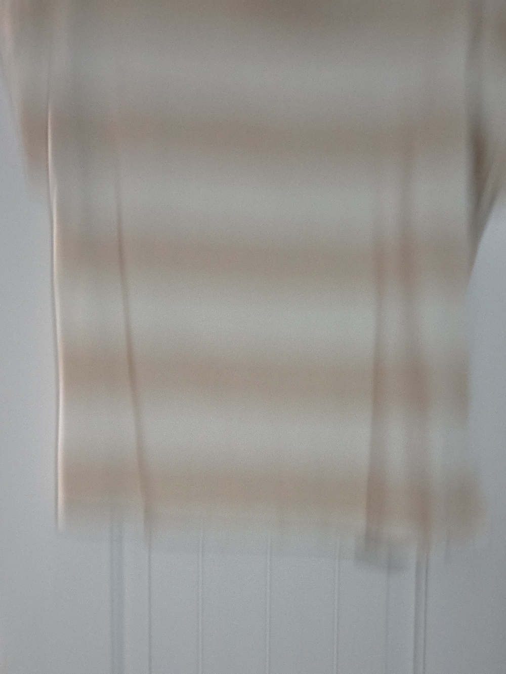 Women's Cream and Tan Striped Short-Sleeve Top